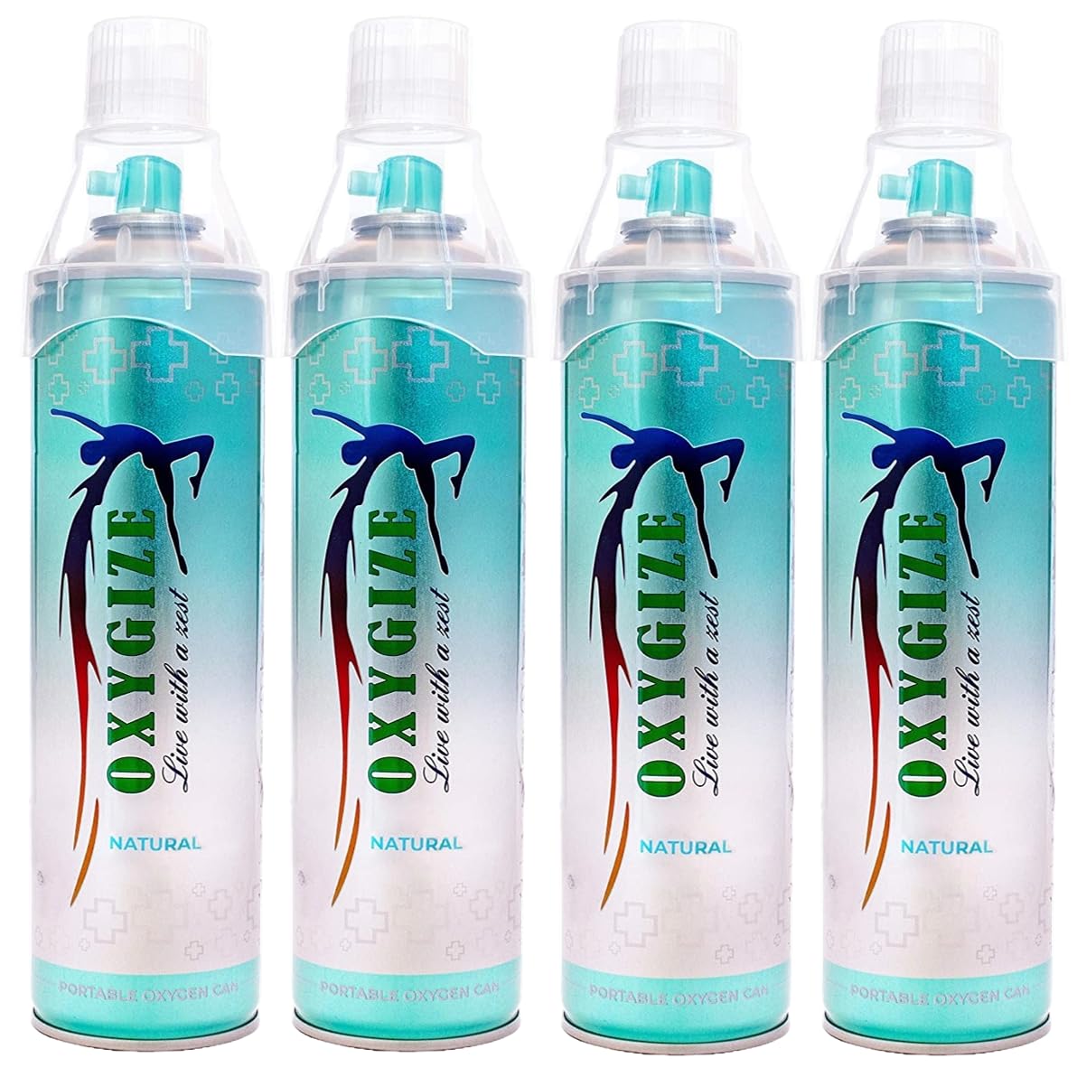 Portable 40L Natural Oxygen Canister with Inbuilt Mask – Pure Oxygen >95% – 600 Breaths Approx. – For Air Pollution Relief, Quick Recovery, Immune Boost, Sports & High Altitude (Pack of 4)