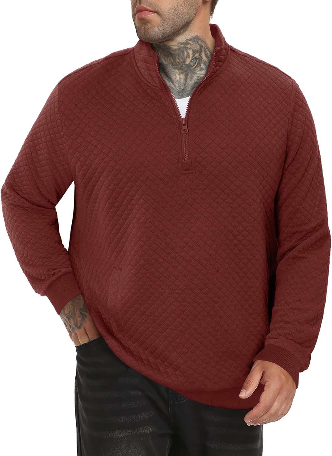 Mens Quilted Sweatshirt 2026 Casual Stylish Bomber Jacket Versatile Outfit S-2XL - Image 3