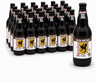 Low Cal Root Beer in 16 fl oz Glass Bottles (24 Pack), Fire Brewed Low Calorie Craft Root Beer with Real Honey, Naturally Flavored Gourmet Soft Drink