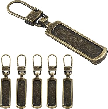 Hitefu 6PCS Zipper Pull Replacement, Upgraded Zipper Tags Cord Pulls for Purse Jacket Backpack Boots Coat Suitcase Jeans Luggage Dresses, Universal Zipper Slider Handle Mend Kit, Bronze