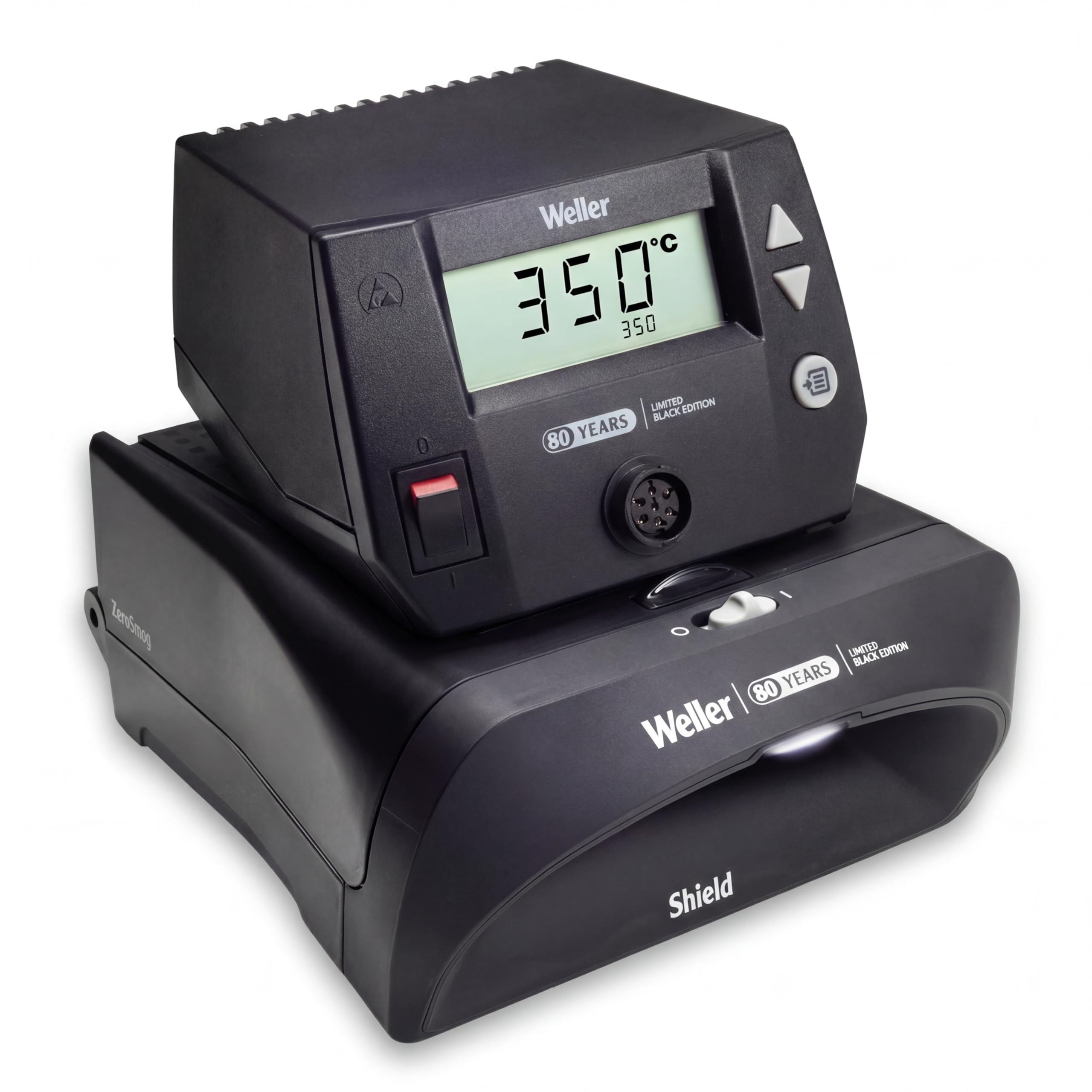 Weller Anniversary Black Series WE1010 120V Soldering Station | WE1010BLACK + Weller ZeroSmog Shield Fume Extractor | FT91019190