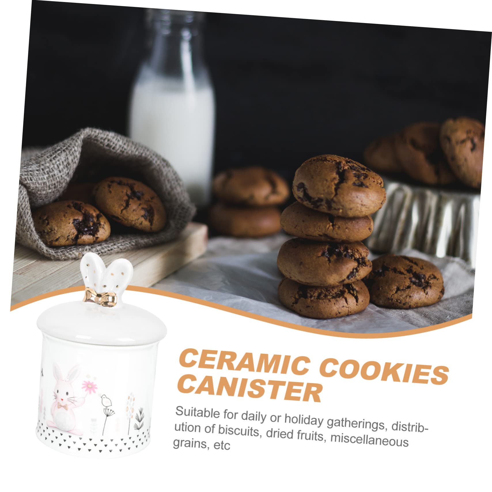 LIFKOME Barattolo per Biscotti Sigillabile in Ceramica Contenitore per Tè e Cereali Coperchio Ermetico per Conservazione Alimentare