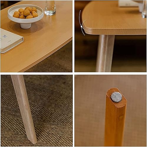 Miniatura 6 de Mesa de Centro Mesa de centro de madera maciza, mesa plegable estilo japonés, mesa auxiliar para sala de estar, sofá, mesa auxiliar de 17.7 in de