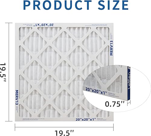 Miniatura 3 de LEKEN Paquete de 6 filtros de aire MERV 13 de 20 x 20 x 1 pulgada para caldera, aire acondicionado plegable electrostático, climatización, aire