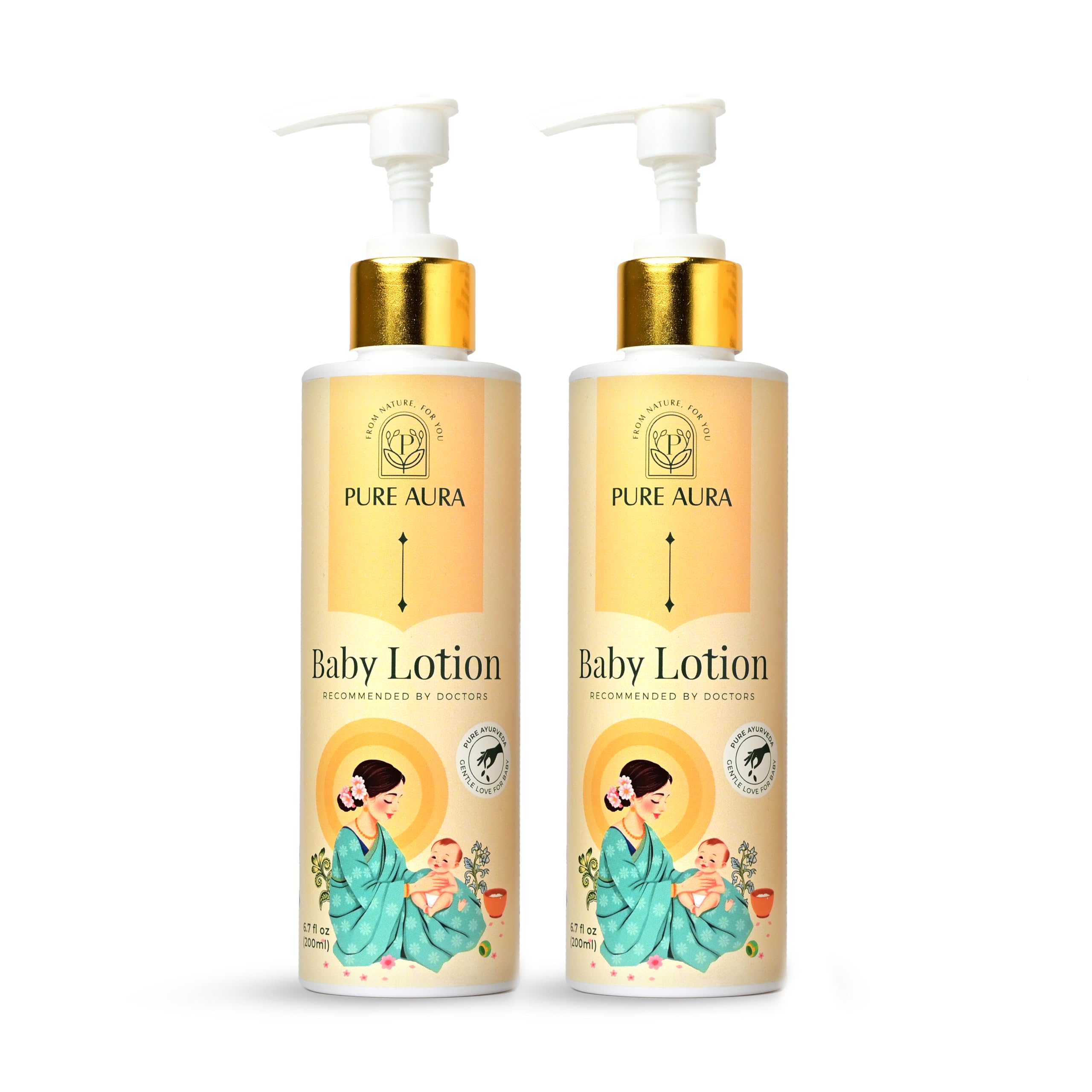 Pure Aura Rich Moisture Baby Lotion (Pack of 2), 200ml Each | Ayurvedic & Chemical-Free | Nourishing Cream for Soft & Sensitive Skin | Safe for Newborns & Kids | Doctors Recommended | Made in India-picture-22