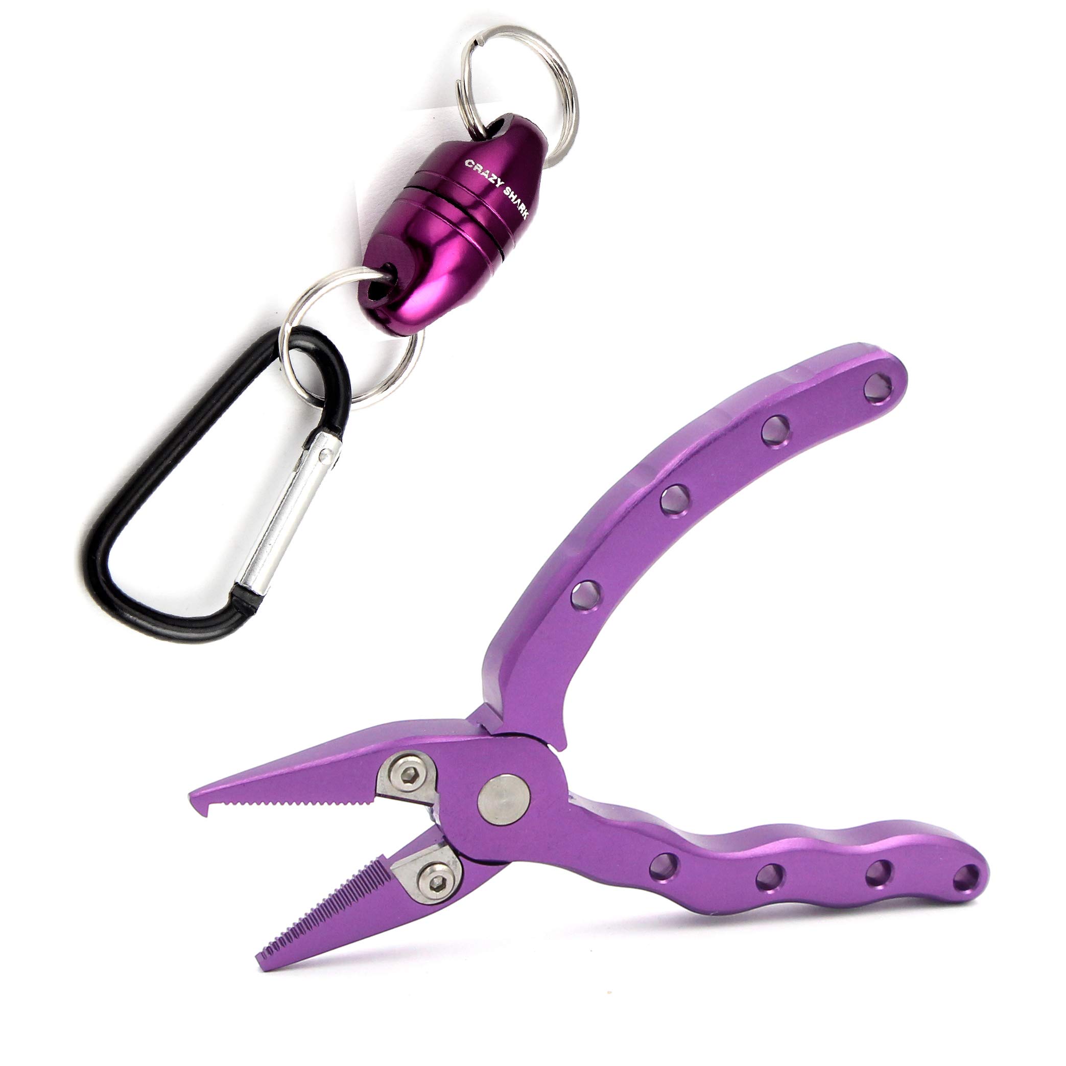 CrazyShark Mini Fly Fishing Pliers Aluminum magnetic net release 4.5in