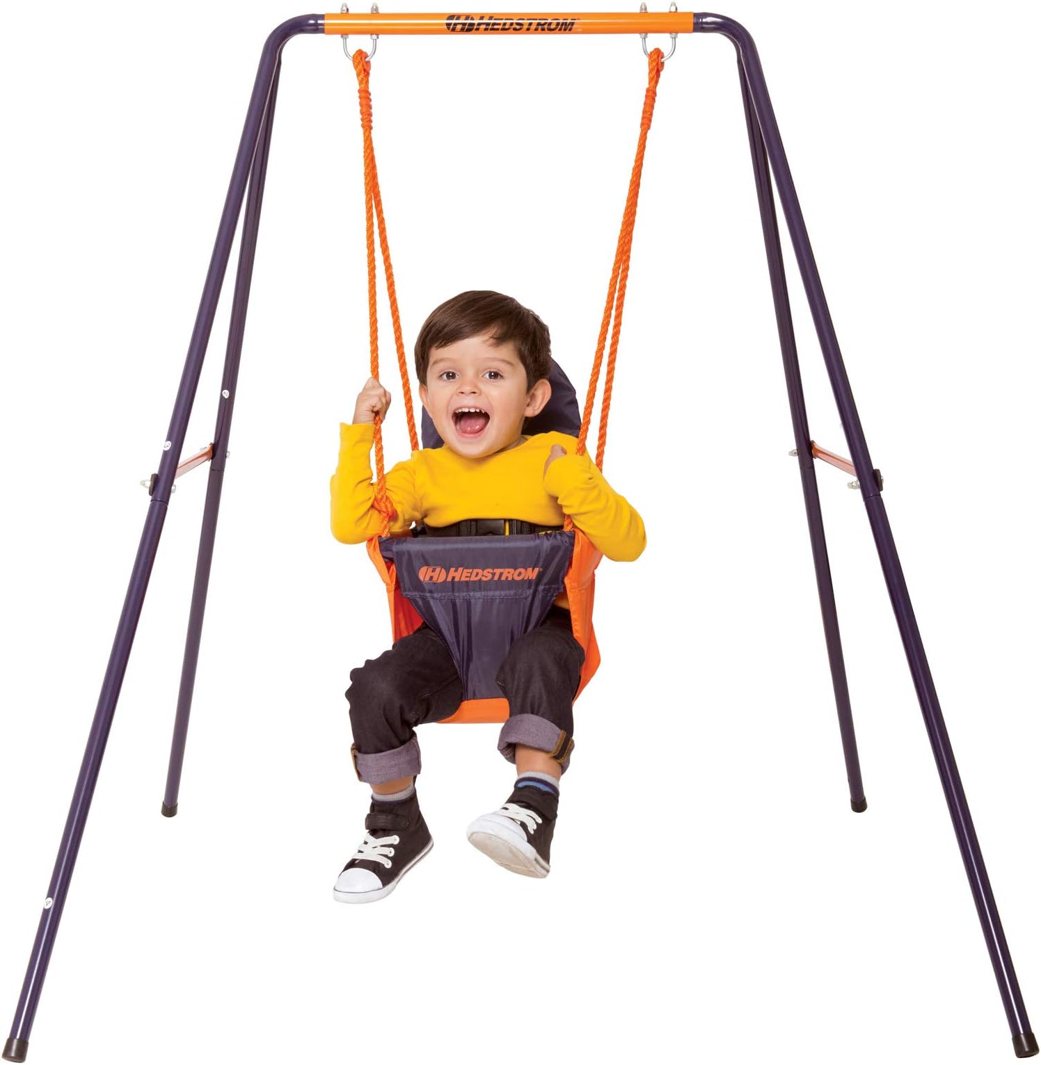 Toddlers Hedstrom Portable Swing Easy Clean Fabric Infant Support Back Seat + Robust Powder Coated Childrens Indoor & Outdoor Play by MV Toys