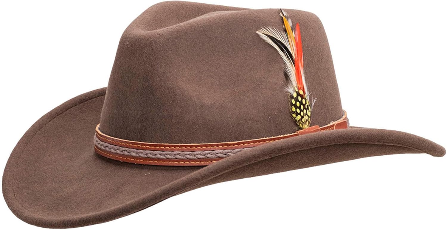 Outback Trading Unisex Adult's High Country Durable Wool Western Cowboy Hat with Brim Lock