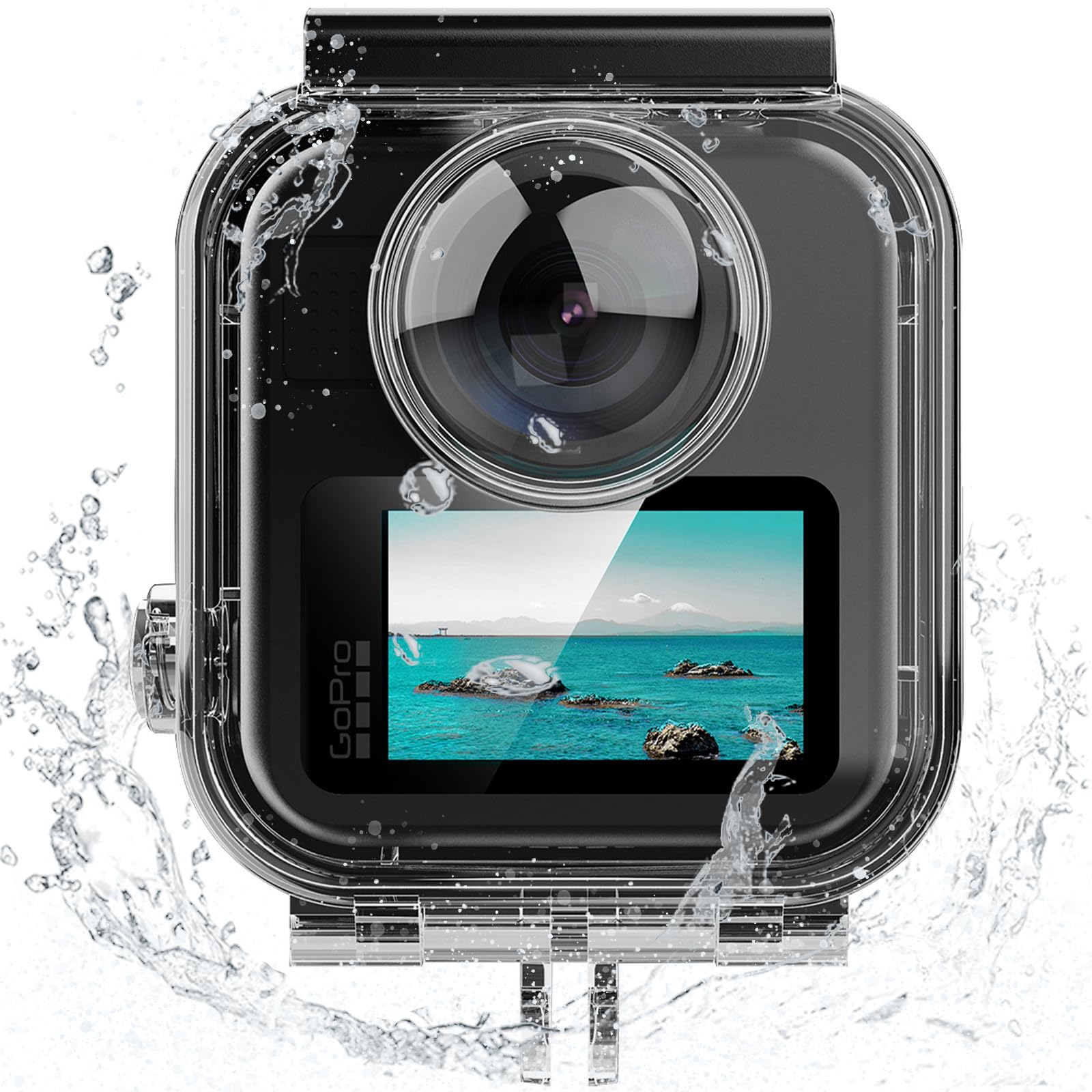 Boîtier étanche pour GoPro Max 2, 45M Boîtier de plongée Boîtier sous-Marin Boîtier de Protection Dive Case Accessoires pour GoPro Max 2