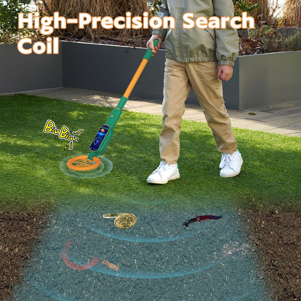 Metalldetektor Für Kinder,Metalldetektor Kinder Einstellbar, Einstellbar Von 60-80cm,Kinder Metalldetektor Mit Lupe Und Schaufel,Metal Detector Kids Für Die Erkundung Im Freien