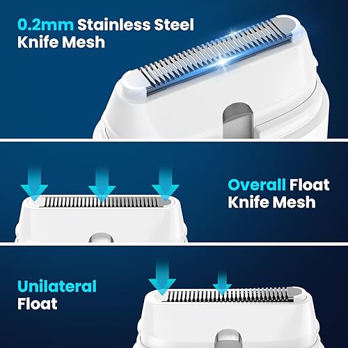 Miniatura 3 de SweetLF - Maquinilla de afeitar eléctrica para mujeres, para piernas, brazos, inalámbrica, oro rosa y blanco