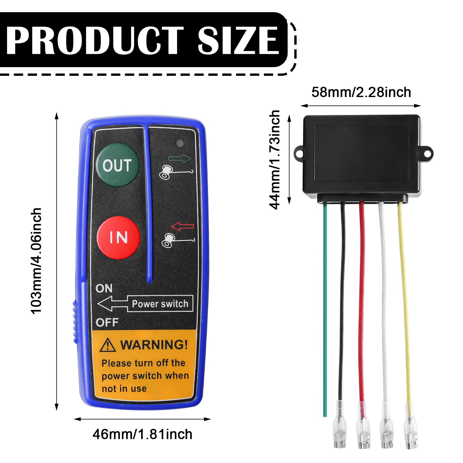 GAOUTO Kit di Telecomando Wireless per Argano 12V 24V, Set Universale di Interruttori per Telecomando Senza Fili, 2 Telecomandi e 1 Ricevitore, Alta Sensibilità con Portata di 23 Metri, per Argano