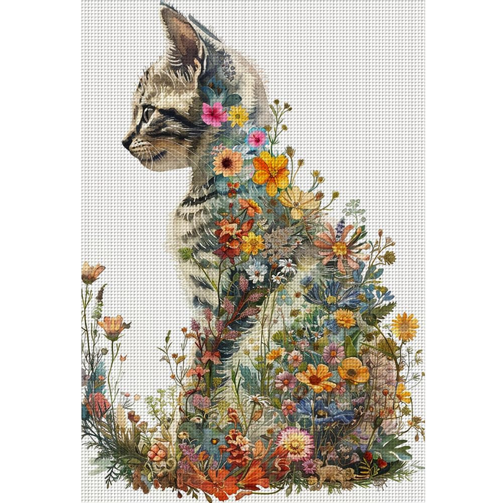 ARVALOLET Full Embroidery Eco-cotton Thread 11CT Counted Cat Cross Stitch Kit 40x60cm