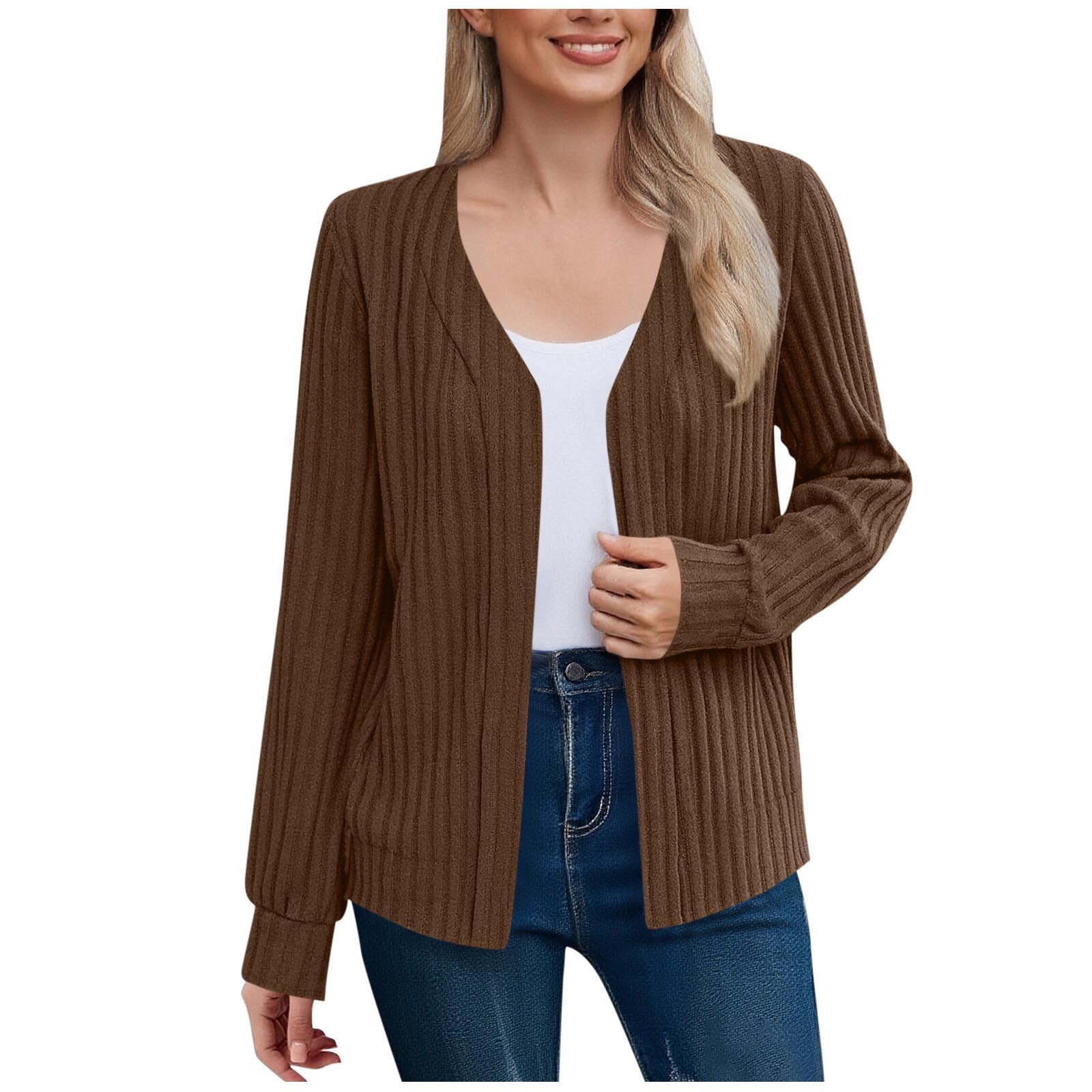 Ribbed Sweater Cardigan for Women Dressy Elegant Open Front Cropped Coat Slouchy Shrug Jackets for Dresses