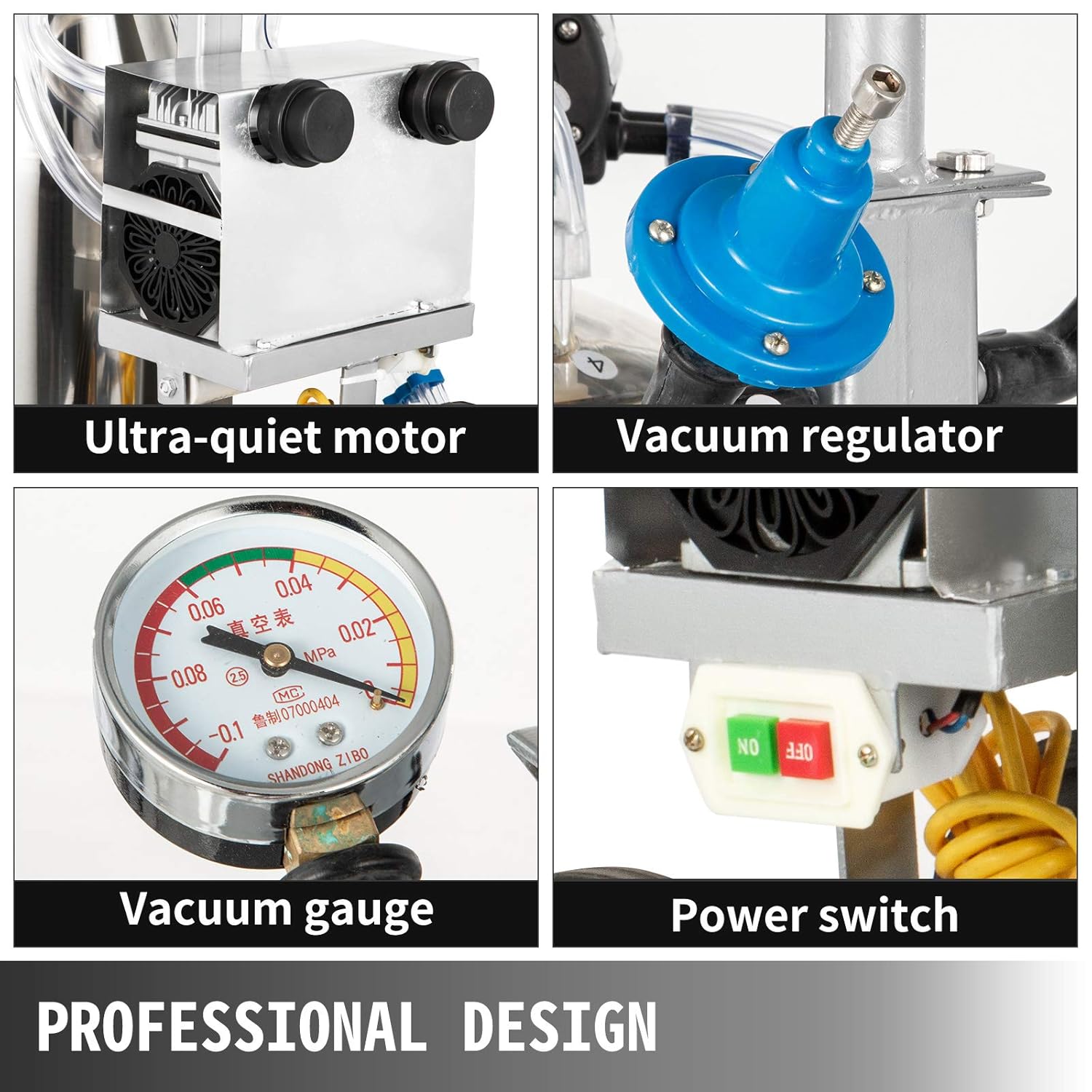 🛒 Crazy Deals Happybuy Electric Milking Machine 25L,Milker Machine 5-8 Cows per Hour, 0.55KW 1680 RPM Milking Equipment with 25L 304 Stainless Steel Bucket Single Cow Milking Machine Bucket Milker for Cows and Goat