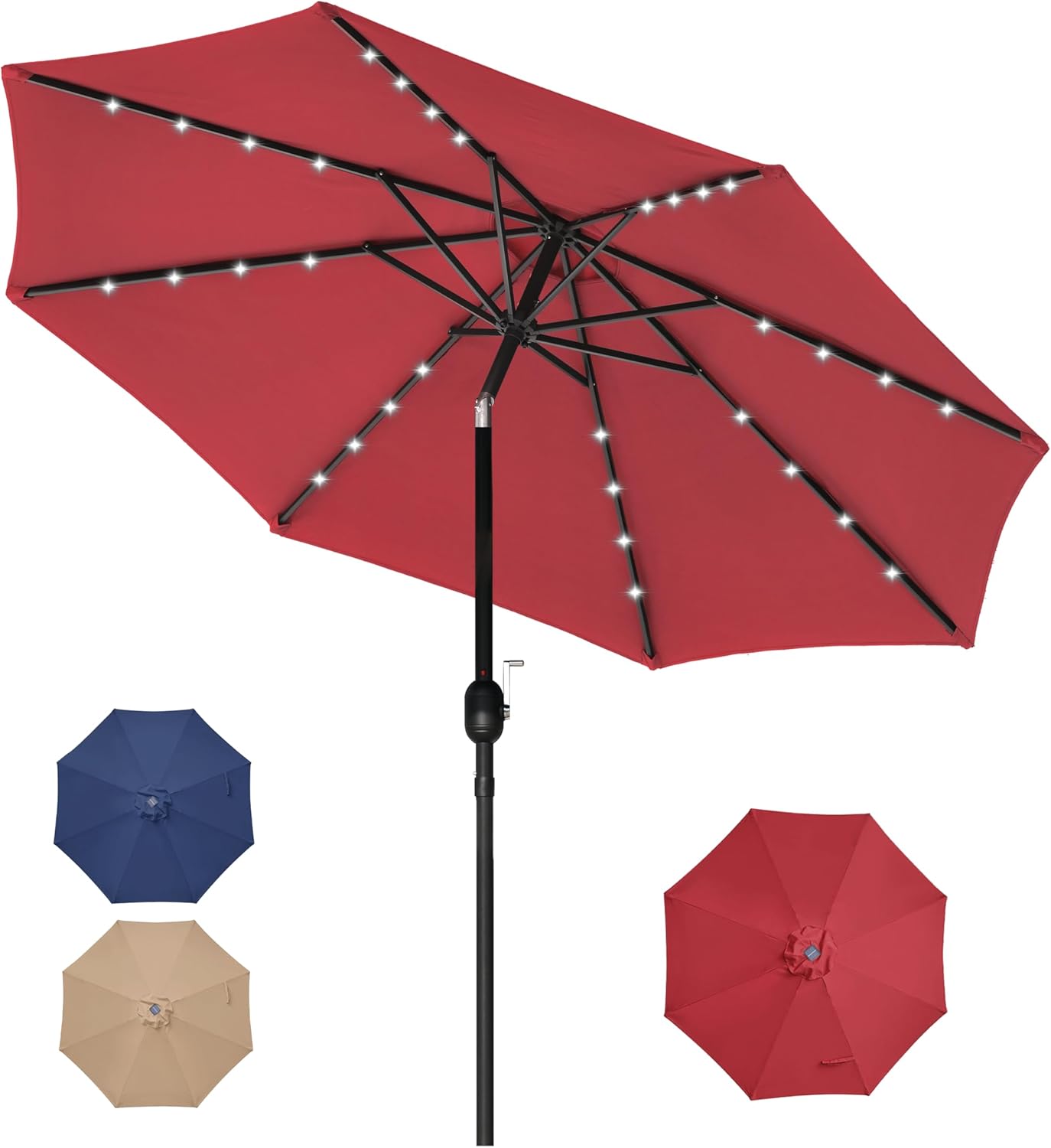 InfiniPower 9ft Patio Umbrella Replacement Canopy, Outdoor Replacement Canopy Only, Table Umbrellas Top Cover with 8 Ribs for Garden, Yard