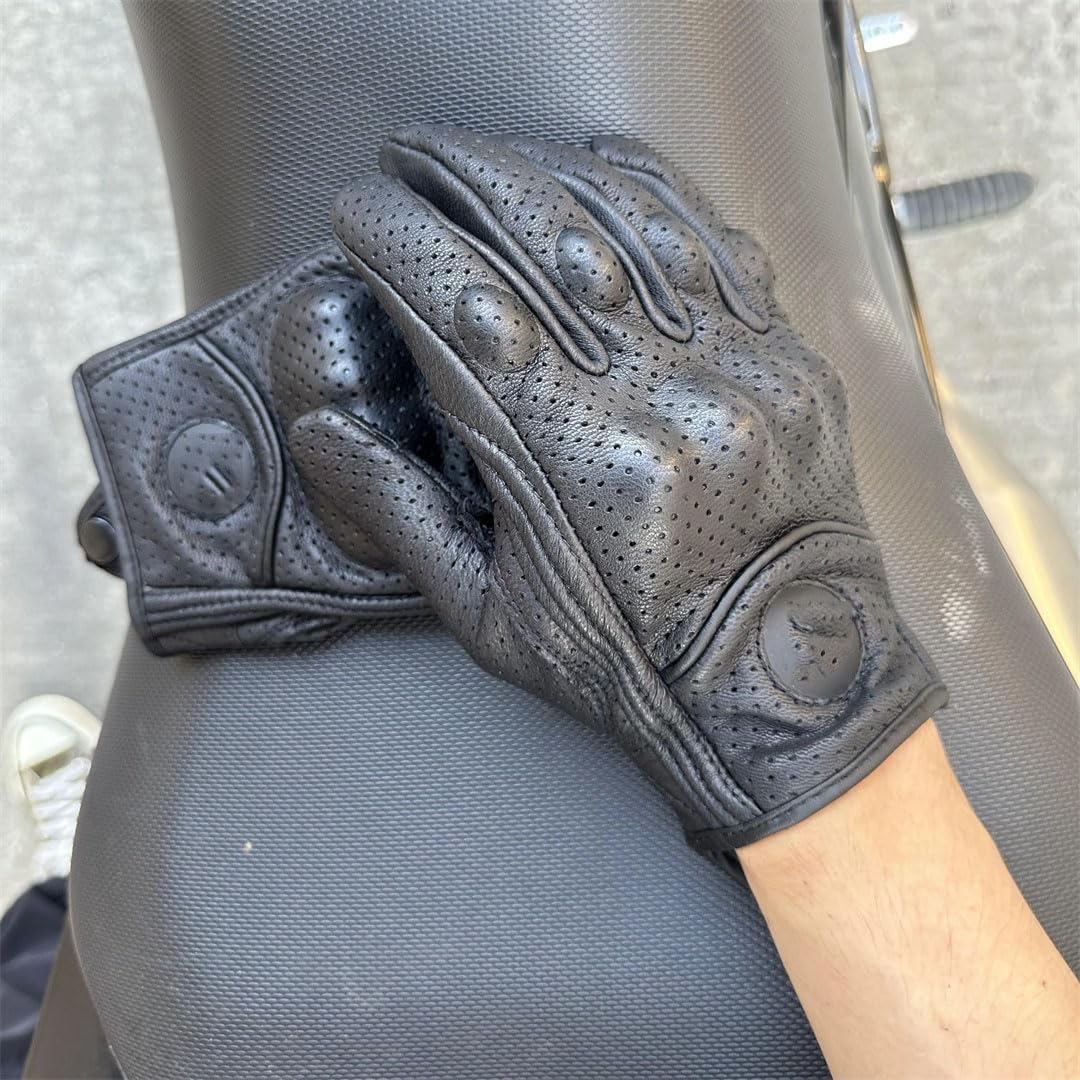 Gants de moto en cuir pour femme et homme