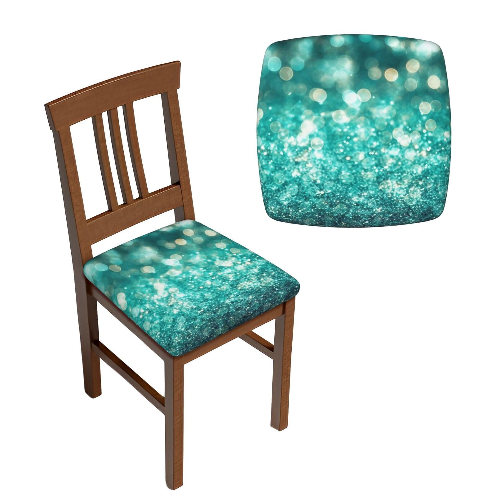 NONHAI 6PCS Dining Chair Seat Covers Set Sparkling Stretch Removable Chairs Covers Washable Seat Cushion Slipcovers Protector for Dining Room Kitchen Chairs