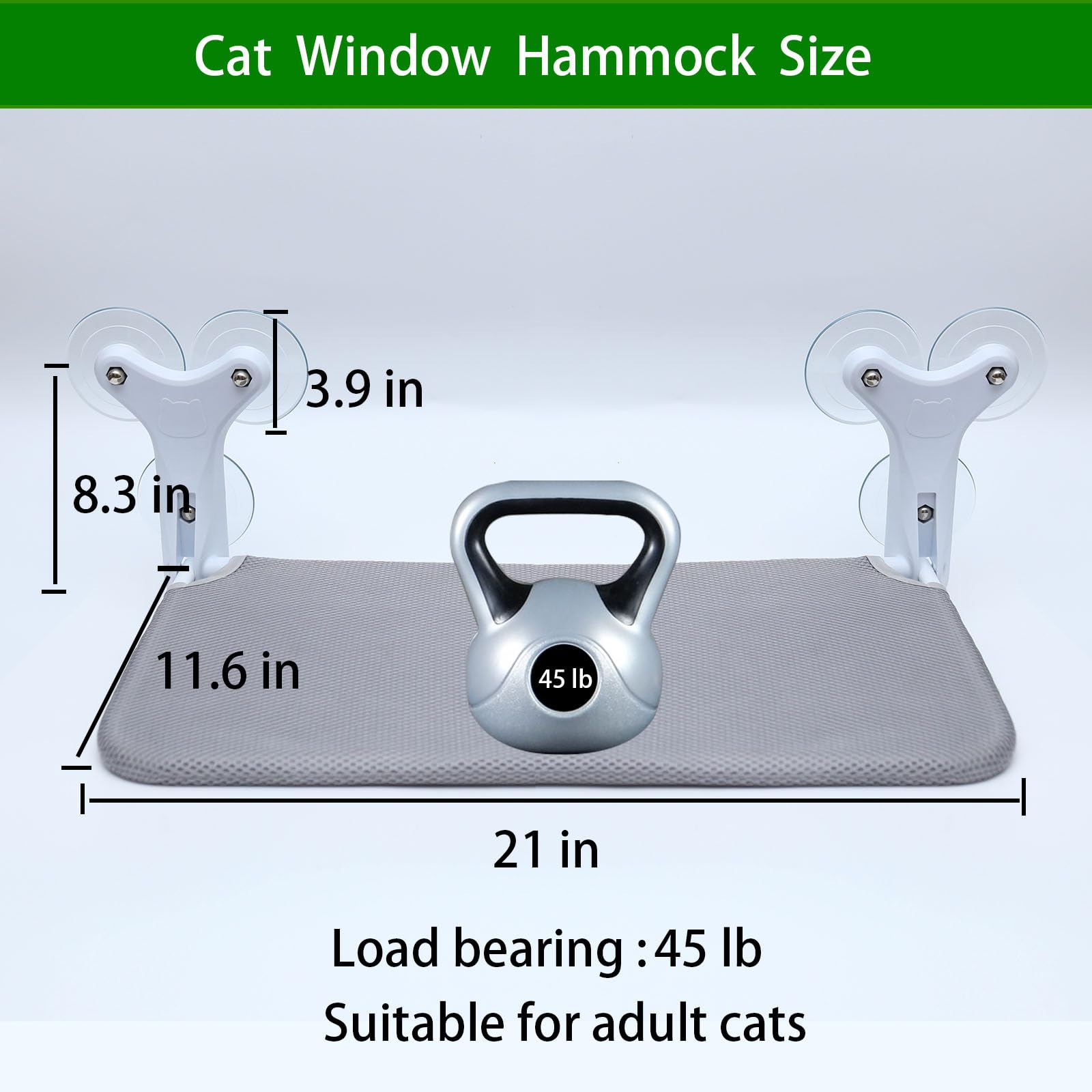 Percha para ventana de gato, hamaca para ventana de gato, cama de ventana para gatos, percha de ventana para gatos dentro del asiento de ventana para gatos con 6 ventosas fuertes para gatos grandes