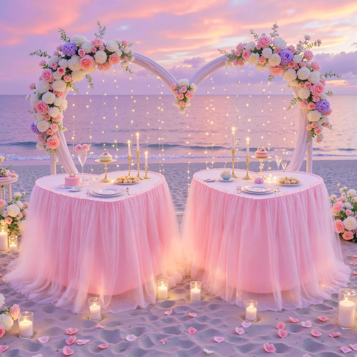 6FT Length Pink Tulle Table Skirt for Rectangle Tables 2-Layer Ruffle Tulle Tutu Cloth Desk Table Skirt for Baby Shower Princess Girls Birthday Party Cake Dessert Gender Reveal Decorations