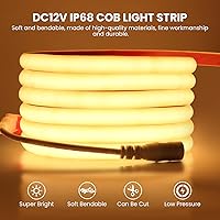Vista 6 de KISUFU Tira de luces LED de neón COB de 12 V, IP68, impermeable, flexible, regulable, para el hogar, cocina, sala de estar, decoración de bricolaje