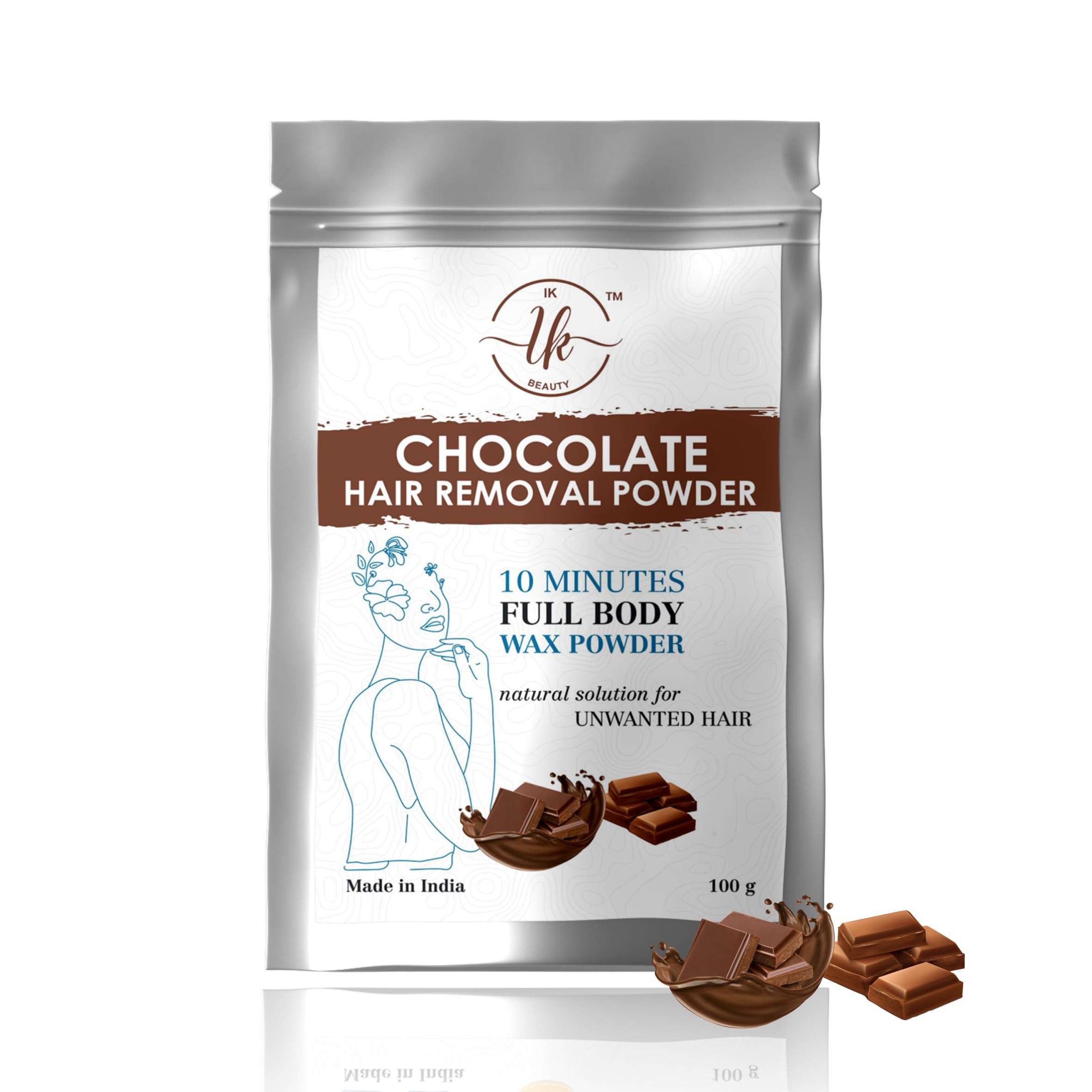 I K Beauty - Chocolate Full Body Wax Powder for Hair Removal for Women & Men | Painless & Quick Solution for Hair Removal Chocolate Flavor with No harmful chemicals, Irritation, Skin Rashes & No Side Effects - 100gm (B0DF79NRW5) Amazon Price History, Amazon Price Tracker