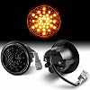 Yankok LED Side Marker Lights for Nissan 370Z Z34 Fairlady Z 2009-2021, Pair of Black Housing, Smoked Lens, Non-Sequential Amber Turn Signals, Snow Flake Style