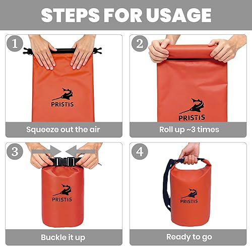 Miniatura 4 de Pristis Bolsa seca impermeable, mochila flotante ligera de almacenamiento de kayak de 10L para hombres y mujeres, duradera para exteriores, bolsa