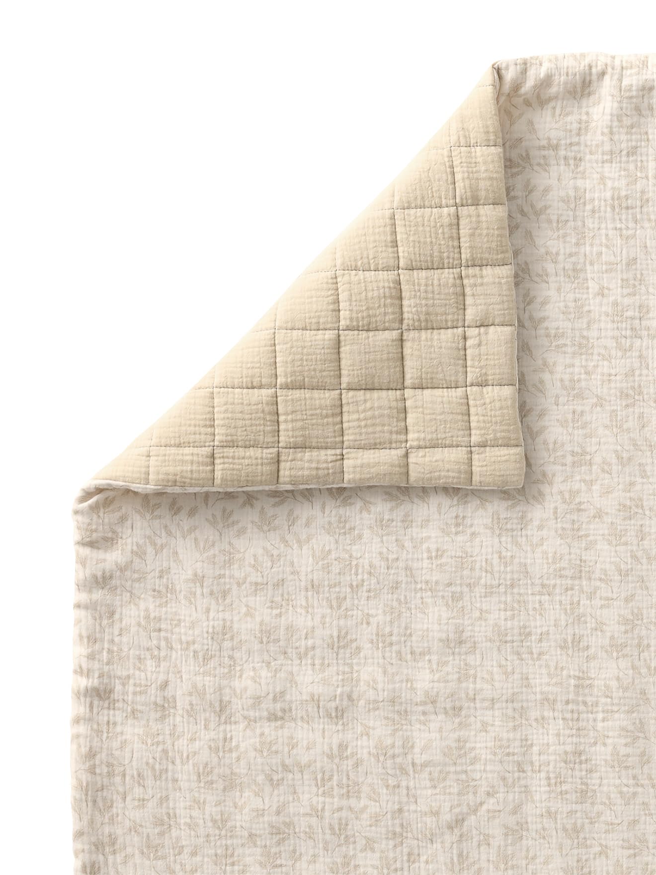 VERTBAUDET Couverture/Fond De Parc Bébé en Gaze De Coton Beige imprimé 100X100