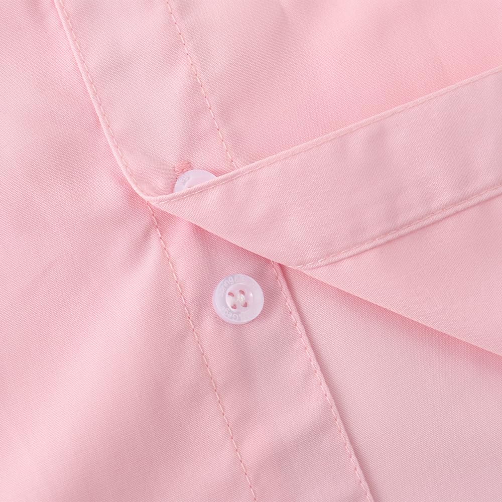 Spring&Gege Boys' Short Sleeve Dress Shirts Formal Uniform Poplin Solid - Image 6