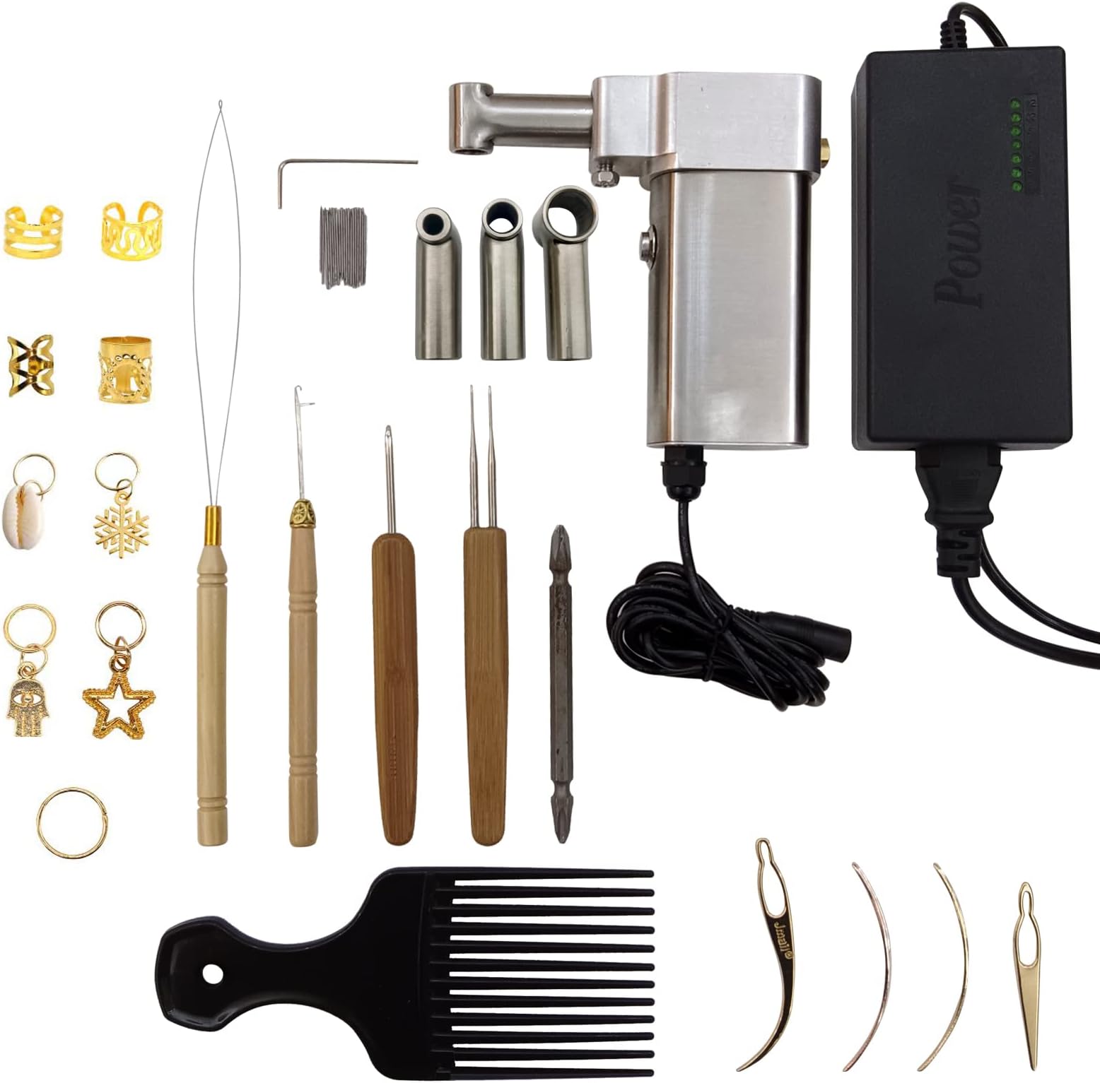 Dreadlocks Machine,Dreadlock Machine Kit for Locs Electric Instant Portable Dreadlocks Machine loc machine dreadlock maker Can Be Directly Work on Head or Braiding Synthetic Hair(3 replacement holes)