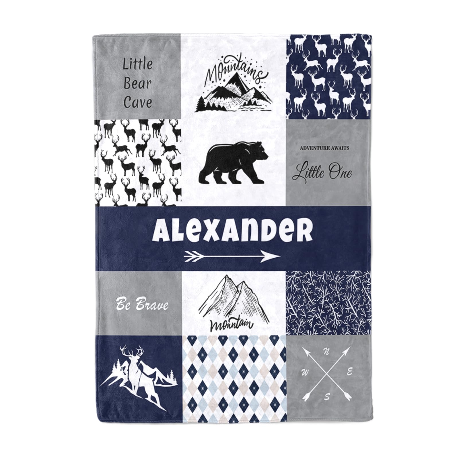 Personalised Elephants Blanket for Infant Toddler - Soft Newborn Bed Throw - Custom Name for Kids for Birthday, Baby Shower, Christmas โ image 1