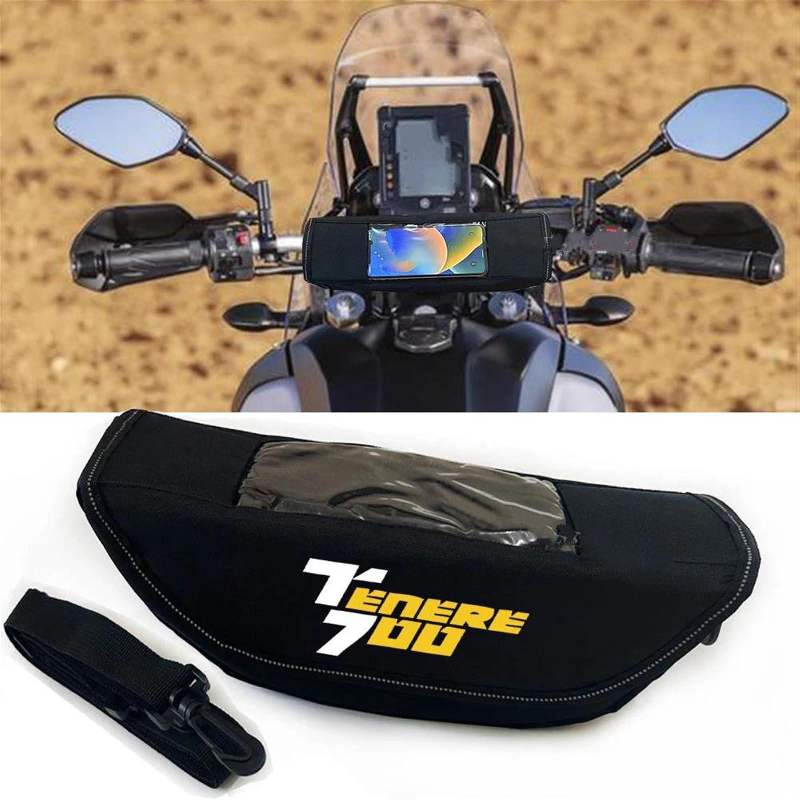 Borsa Impermeabile Per Accessori Moto, Da Manubrio, Porta Attrezzi Viaggio Per Tenere 700 XT700Z XT1200 XTZ T7 T700 Kit di attrezzi la conservazione(Titanio)