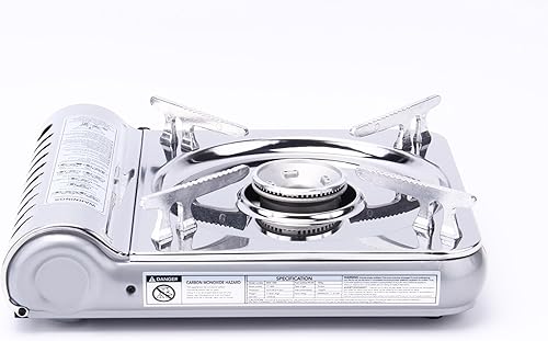 Miniatura 4 de Estufa de camping portátil de gas butano de acero inoxidable de 8,000 BTU