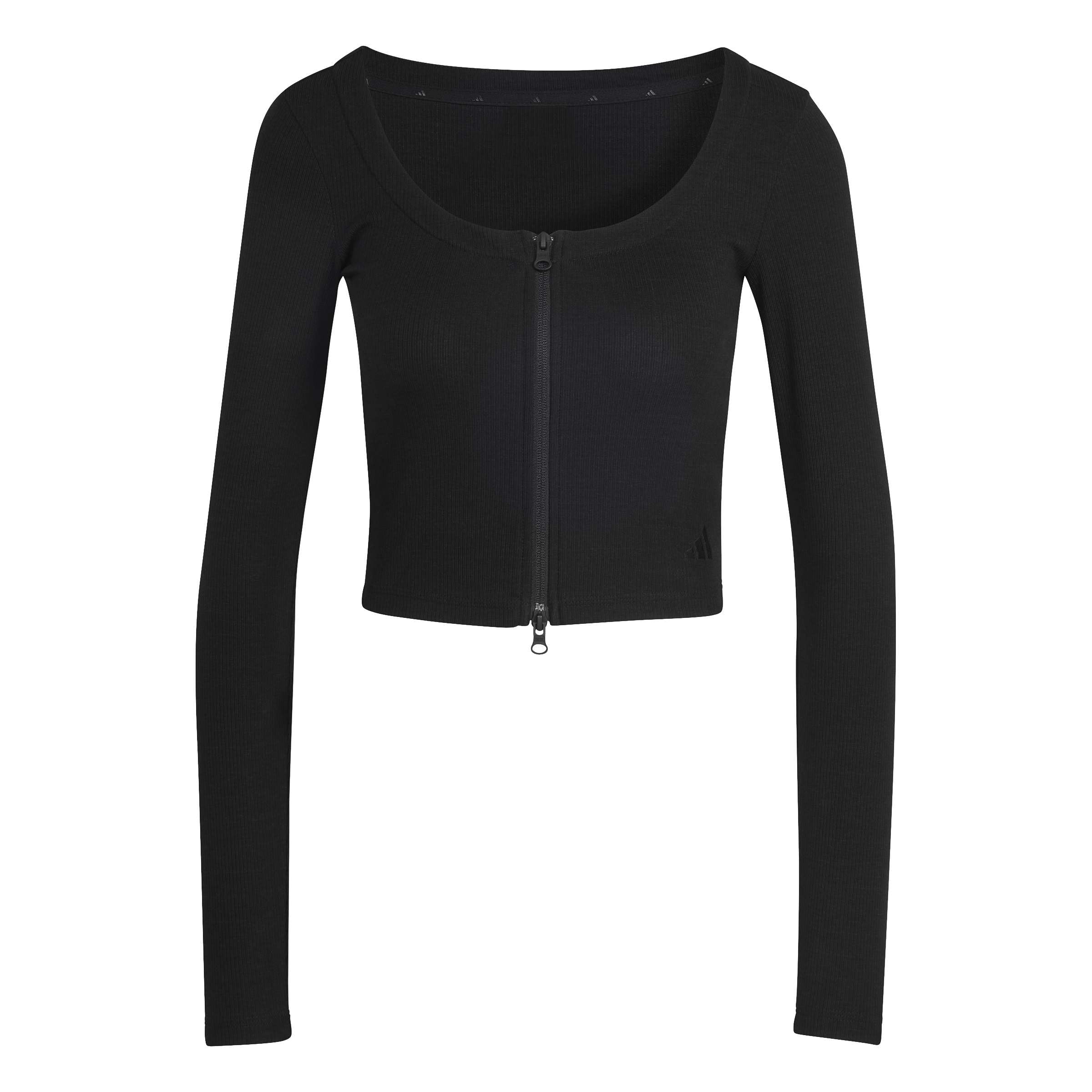adidas Women's Seasonal Essentials Rib Cardigan, Black, L