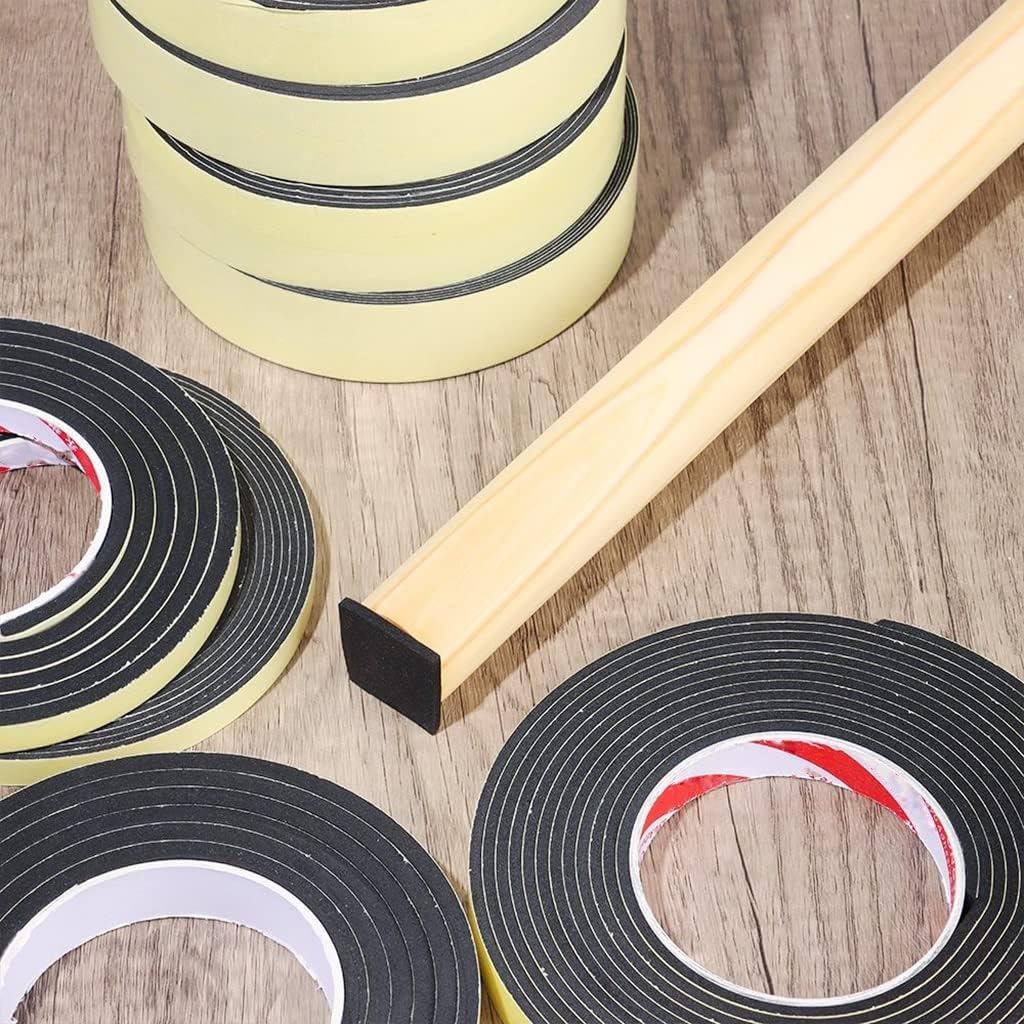 Self Adhesive Foam Tape Sponge Single-Sided Tape Shockproof Foam Sealant Strip, for Car Foam Pad Sound Insulation Buffer Anti-Collision Foam Tape(Thickness 5mm,20mm x 5m)