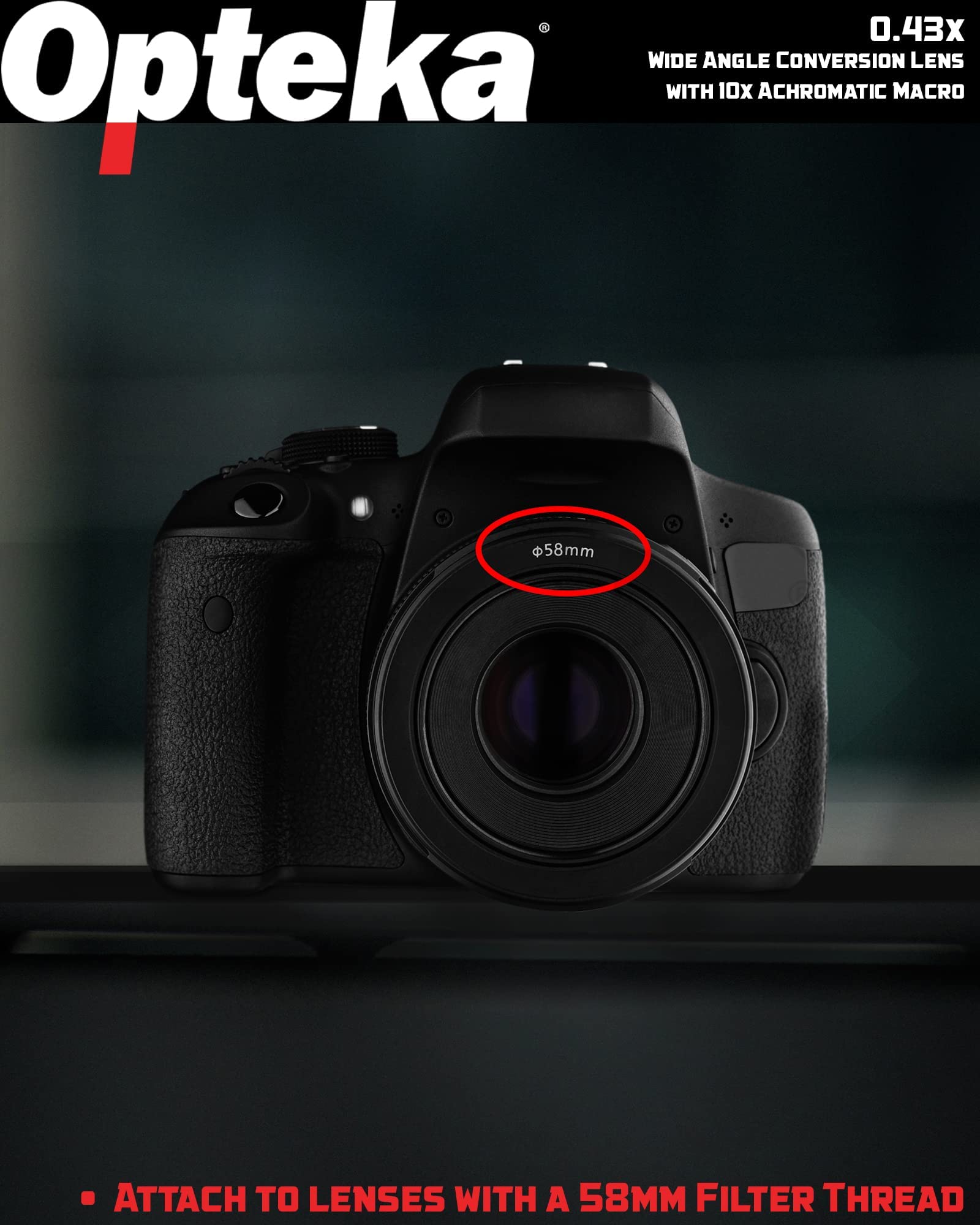 Amazon.com : Opteka 58mm 0.43X HD Professional Super Wide Angle