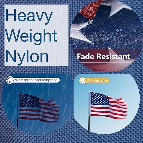 Miniatura 4 de Bandera americana extra grande, bandera de Estados Unidos, resistente viento alto 48 estrellas bandera estadounidense con estrellas bordadas, rayas