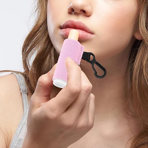 Miniatura 4 de Llavero de soporte para bálsamo labial Likesing, paquete de 4 llaveros para chapstick con clip para mochilas, botellas deportivas, llavero de