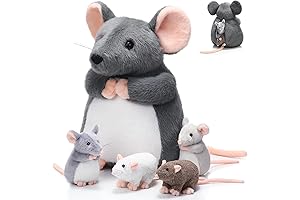 5 Pcs Mouse Stuffed Animals Set, Fluffy Rat Pillow