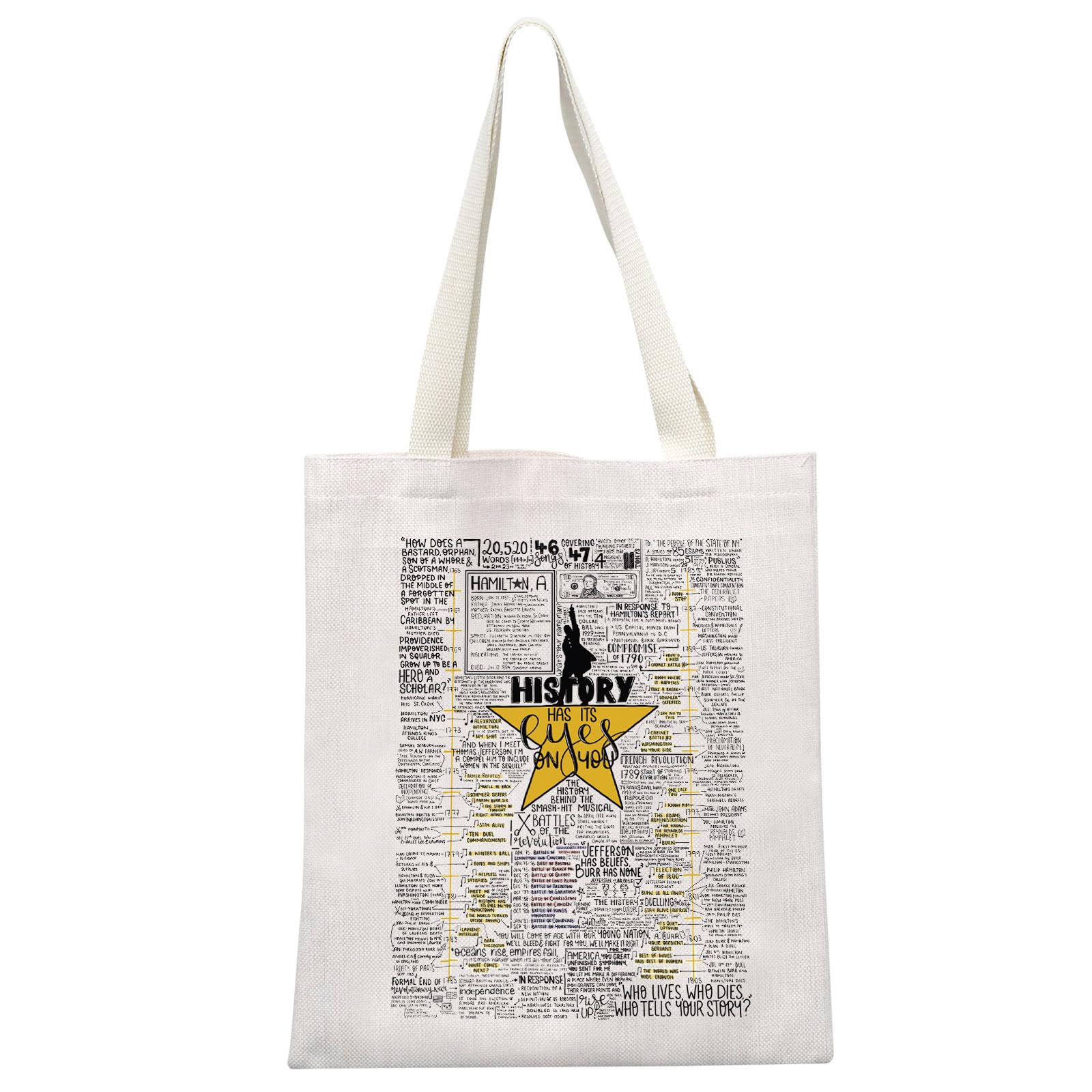 GJTIM Musical Gift Musical Inspired Gift History Has Its Eyes On You Musical Tote Bag