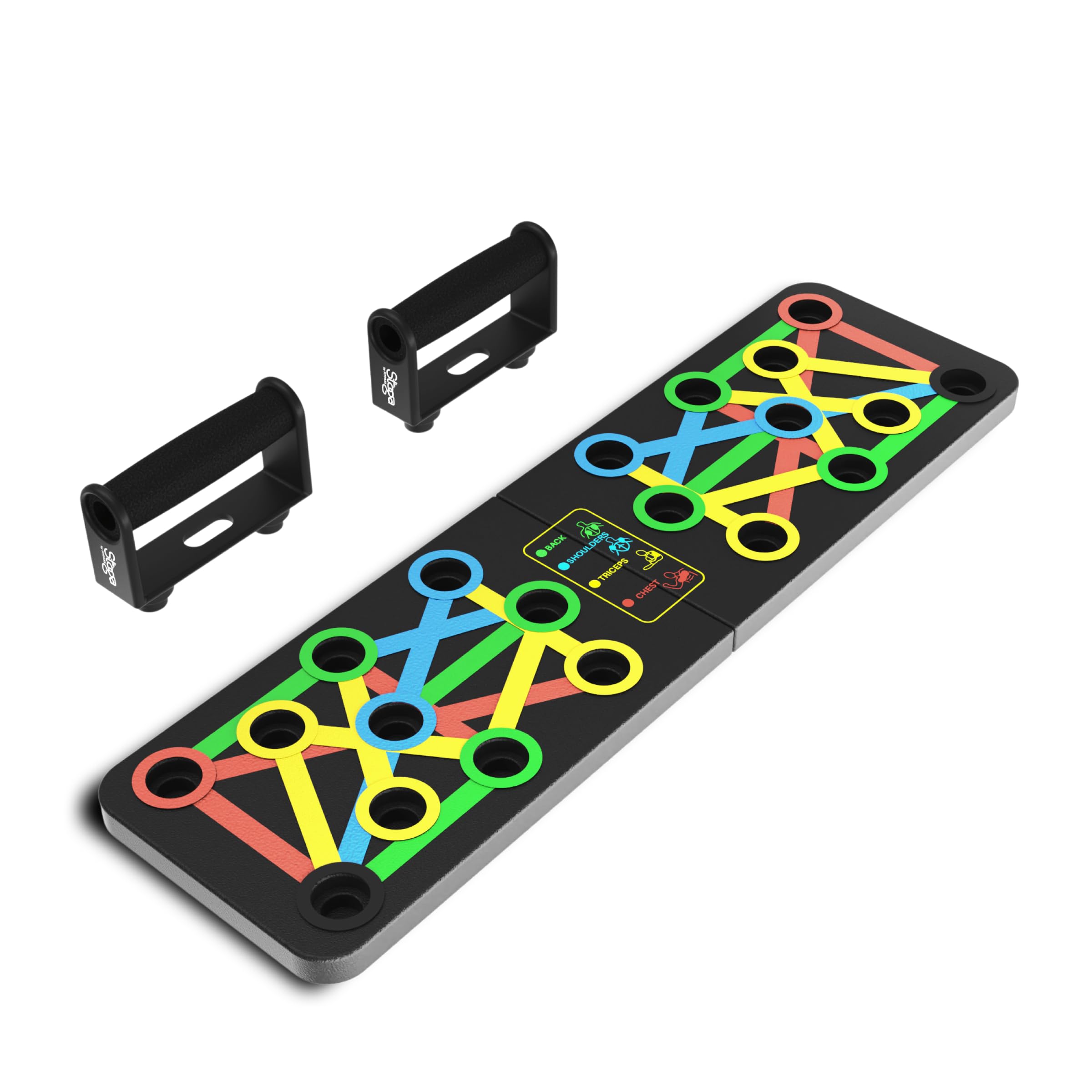 Stoga Push-up Board | Color-Coded, Multi-Angle Push-Up Trainer | Heavy-Duty, Non-Slip, Foldable Home Gym Workout System | Men & Women
