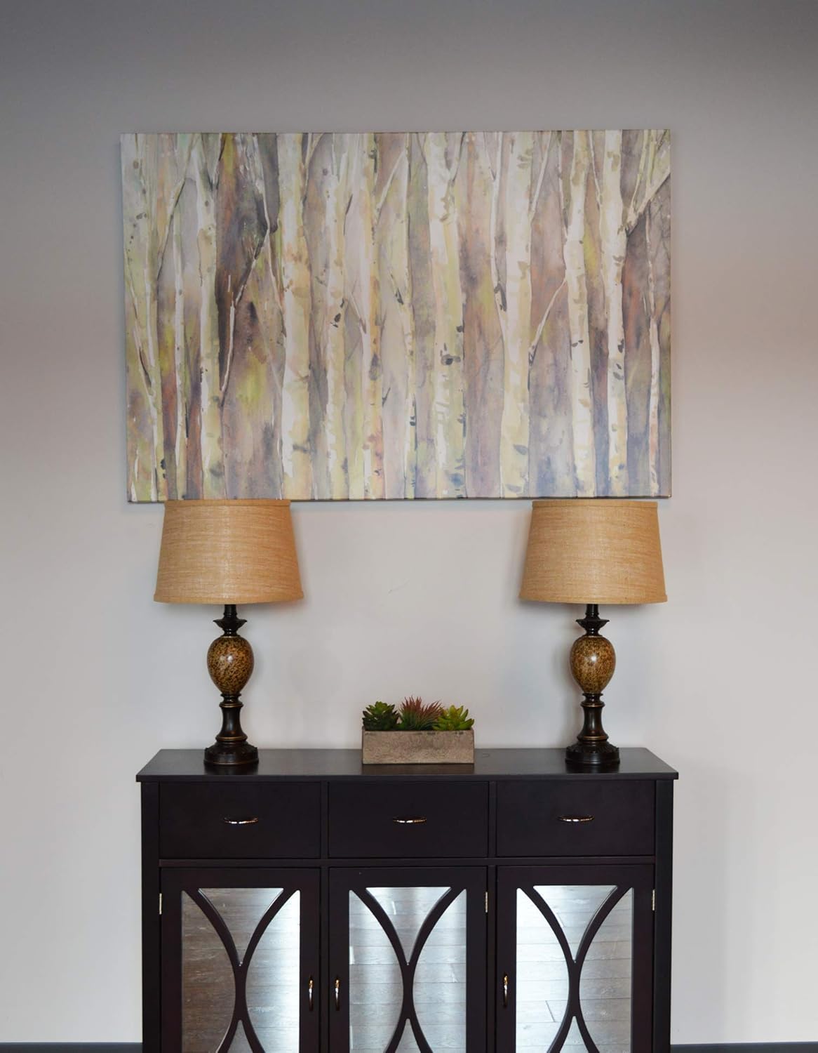 FenchelShades.com Set of 2 Lampshades 10" Top Diameter x 12" Bottom Diameter x 8" Slant Height with Washer (Spider) Attachment for Lamps with a Harp (Burlap Natural)