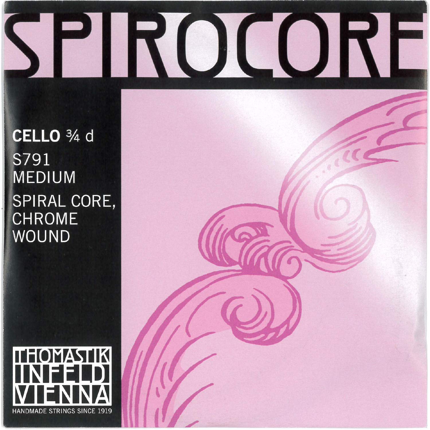 Corde Ré violoncelle 3/4 Spirocore filée chrome de haute précision - 2
