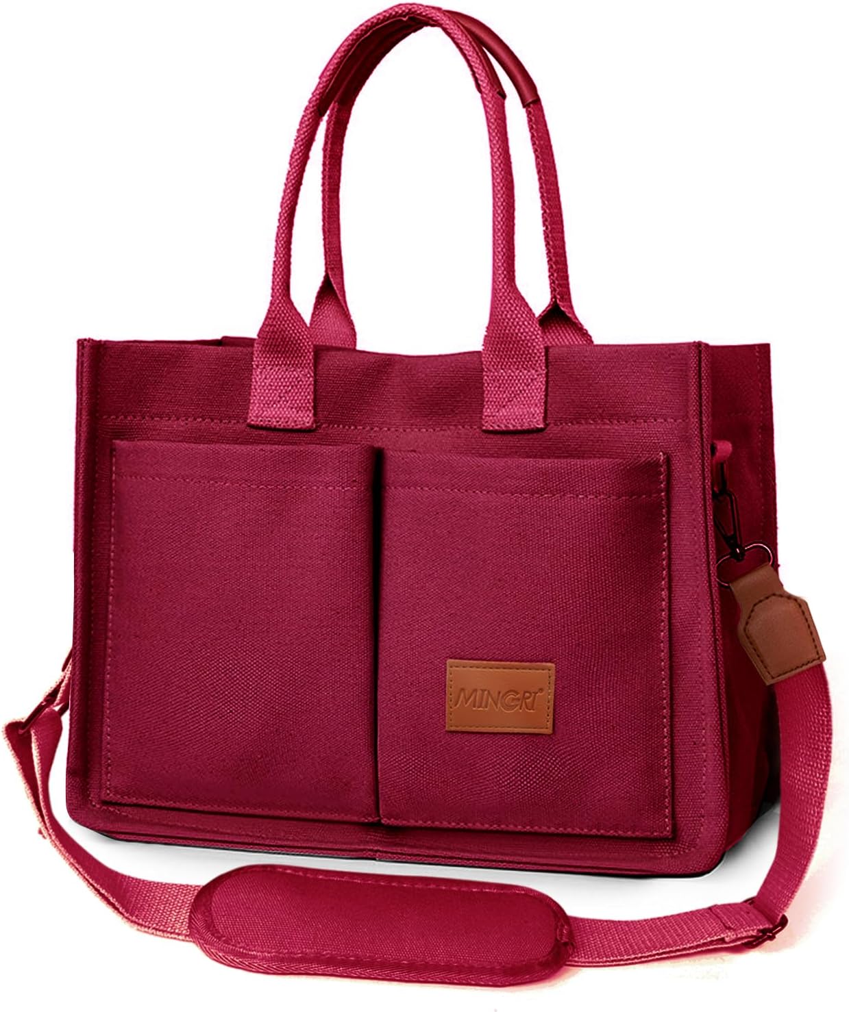 Canvas Tote Bag for Women,Large Totes Bags with Pockets,Womens Crossbody Purse Handbags for Travel Work Gift,2 Sizes