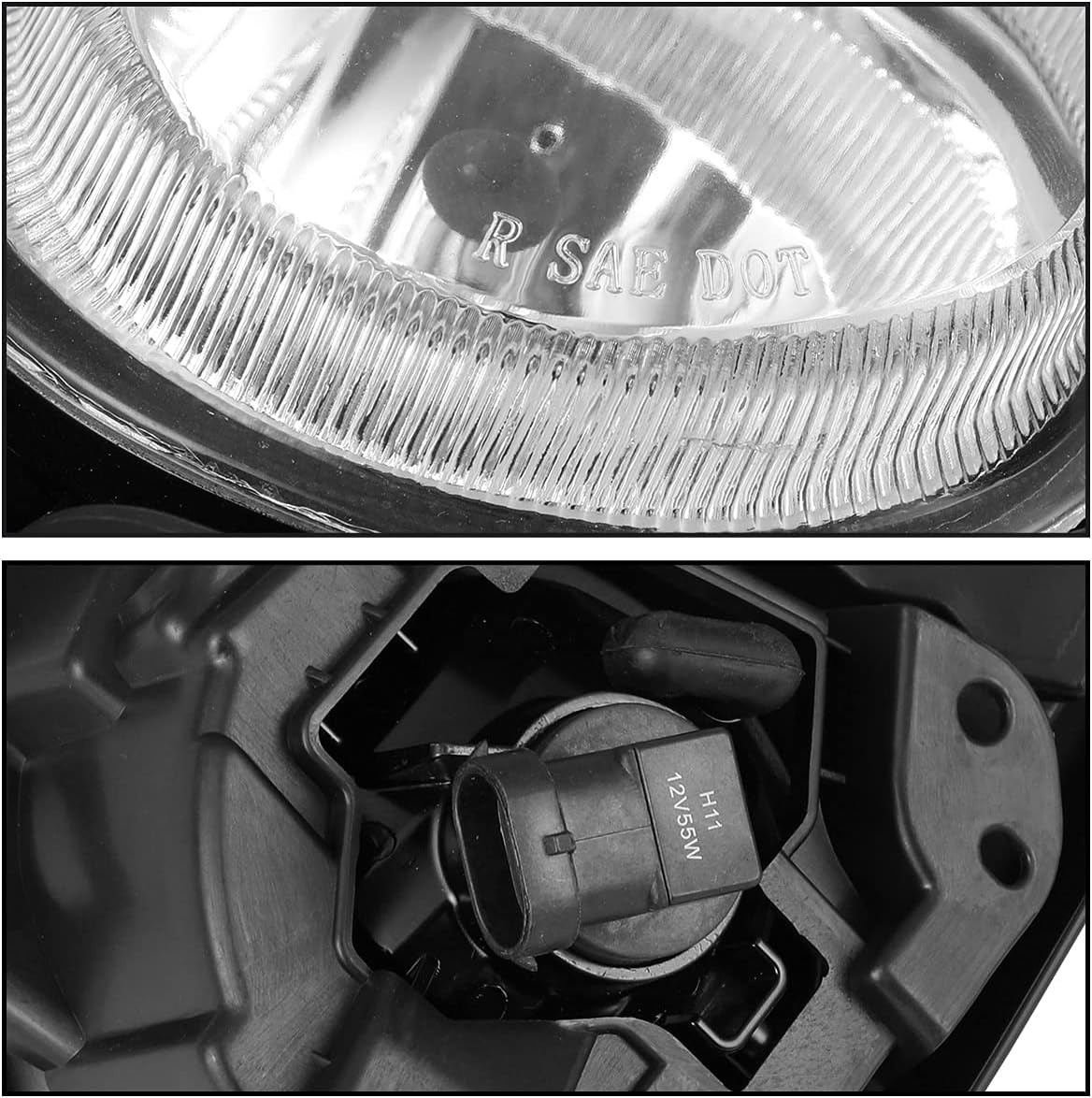 ROXX Fog Lights Compatible with 2013 2014 2015 2016 Mazda CX-5 2 PCS Bumper Driving Fog Light Assembly OE Style Bulb - H11 12V55W Driver and Passenger Side Clear Lens + Wiring Harness Kit + Switch