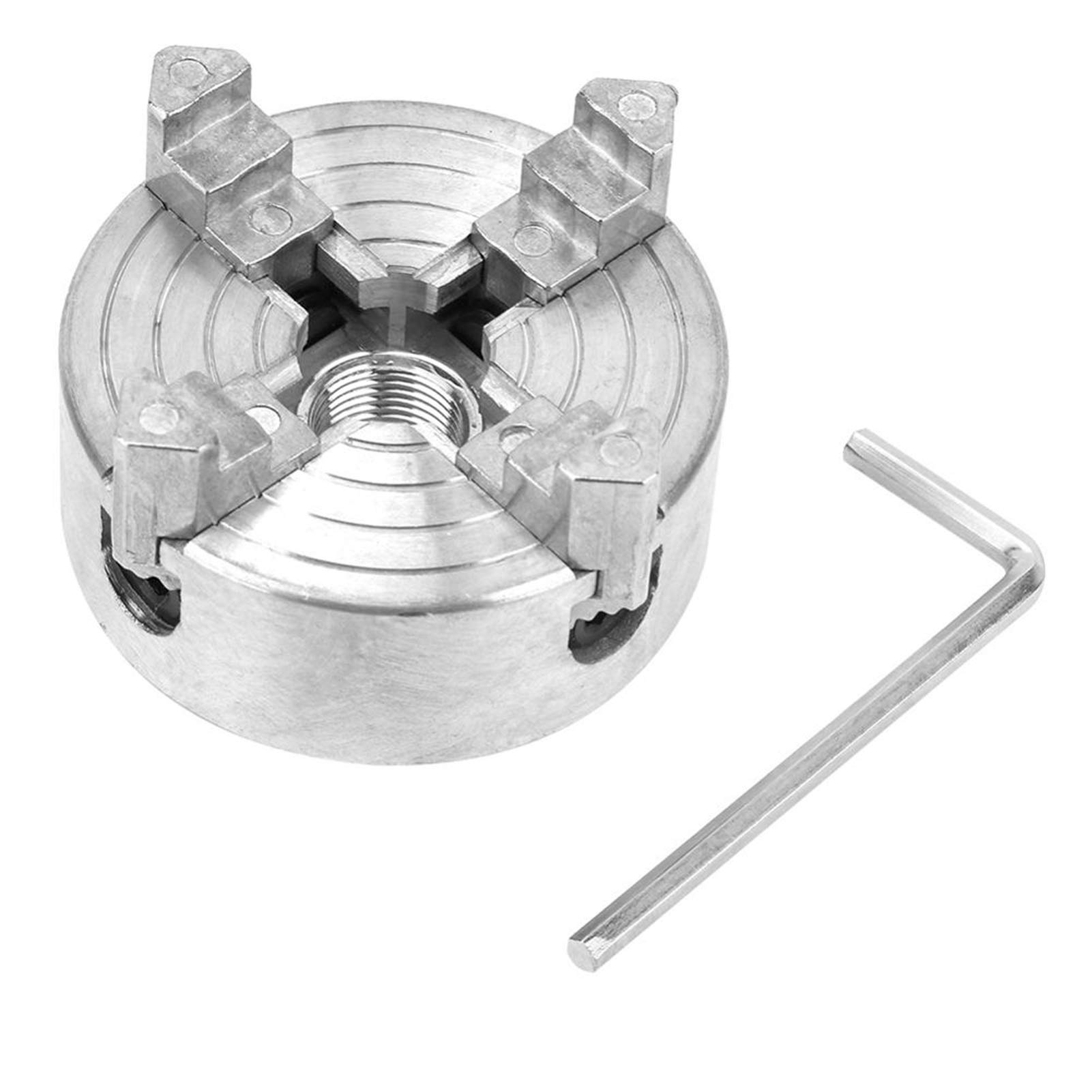 Z011A Mini metalowy uchwyt tokarski ze stopu uchwyt czteroszczękowy akcesoria mocujące samocentrujący uchwyt wiertarski akcesoria tokarskie z kluczem sześciokątnym