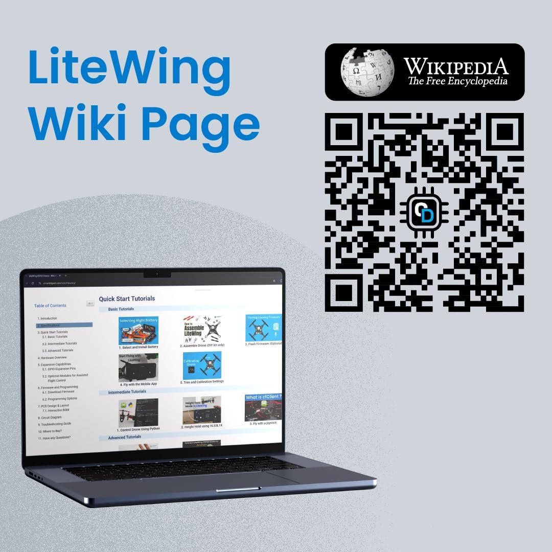 LiteWing - ESP32 based Programmable Drone Development Board without Battery for Makers, Developers and Educators (Ready to Fly)