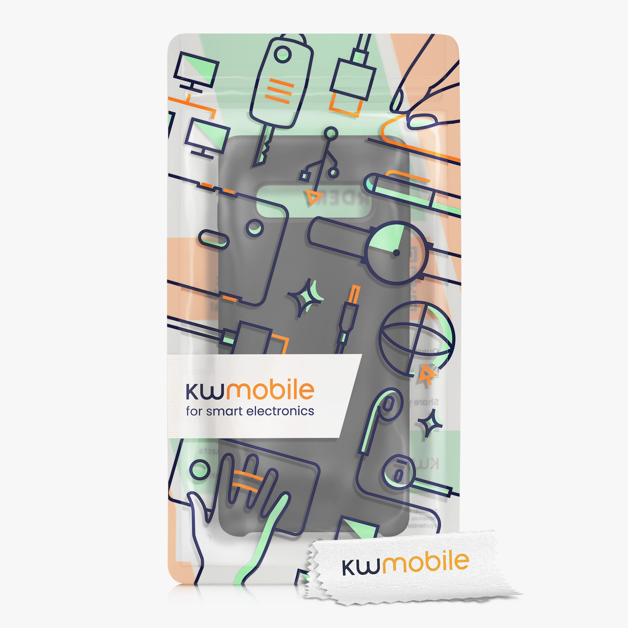 kwmobile Case for Samsung Galaxy S10 Plus / S10+ Case - Soft Cover - Shockproof Silicone - Wireless Charging Black Matte — view 7