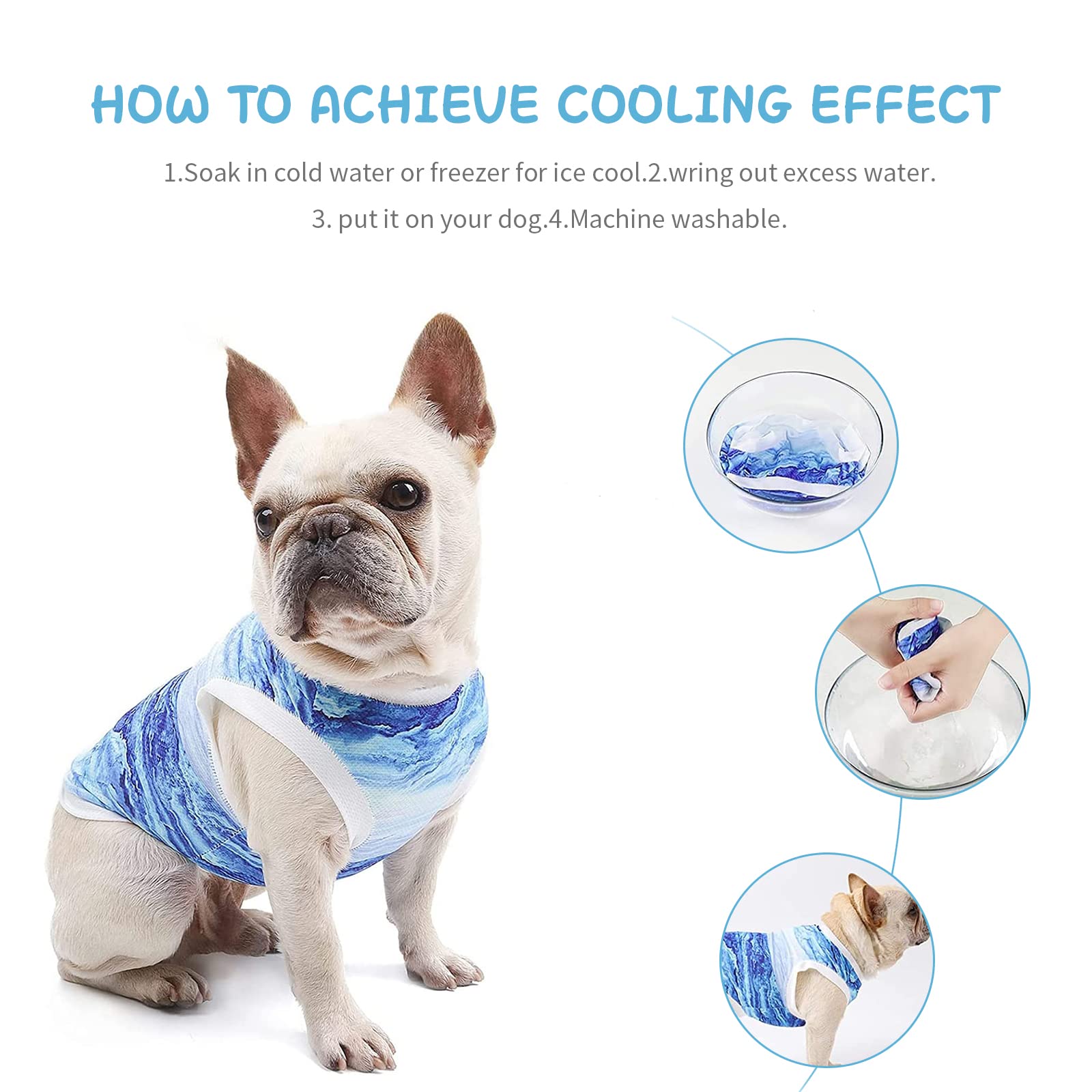 Nivofu Chemise pour Chien, Gilet de Refroidissement Chien, Veste Respirante Été pour Animaux de Compagnie, Débardeur Doux de Sport sans Manches